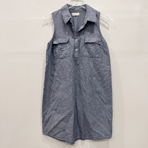 Mud Pie Sleeveless Chambray Shirt Shift Dress Size Medium 8/10 Cotton Coastal - Picture 1 of 6